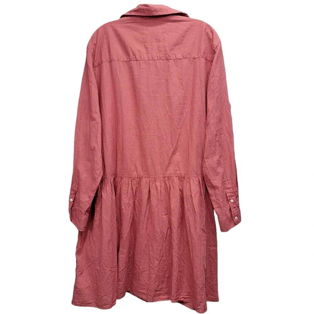 Frank & Eileen GRAYSON Changemaker Cotton Oversized Midi Dress Dusty Rose L - Picture 8 of 11
